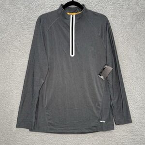Hind Running Mens 1/4 Zip Long Sleeve Athletic Shirt M Gray Reflective Athletic
